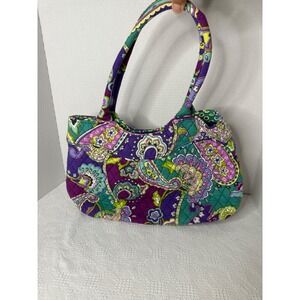 Vera Bradley Quilted Plum Paisley Print Shoulder Bag Purse